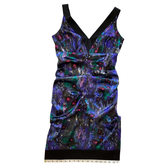 Maggie London Womens V-Neck Sleeveless Sheath Cocktail Dress Multicolor Size 8 - Picture 10 of 10